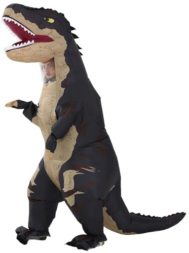 FUNFOCUS Disfraz de dinosaurio inflable para adultos – Disfraz de dinosaurio de aire para hombre y mujer, divertido disfraz para Halloween, Navidad, carnaval, fiesta