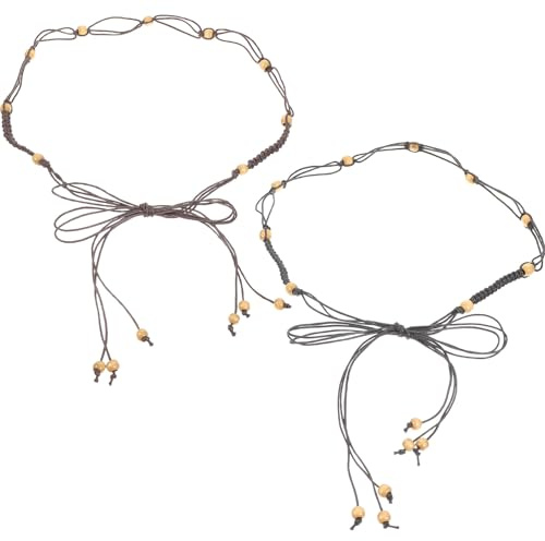 BESPORTBLE Cintura da Annodare in Corda Intrecciata Nappe per Donna Set 2 Pezzi Cintura Avvolgente Regolabile per Abiti Gonne e Outfit Estivi Accessorio Moda per Vita Alta Media o Bassa