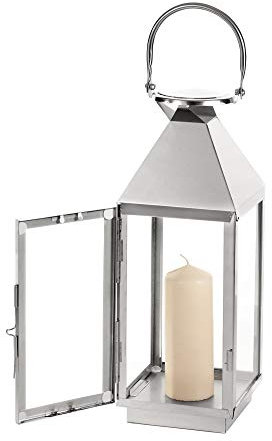 Casa Vivente Laterne aus rostfreiem Edelstahl, Dekorative Beleuchtung auf dem Balkon, Gartenlicht zum Aufhängen oder Aufstellen, wetterfest