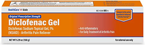 HealthCareAisle Diclofenac Gel, 1%, Arthritis Pain Relief - 150 g tube - Original Prescription Strength (NSAID)