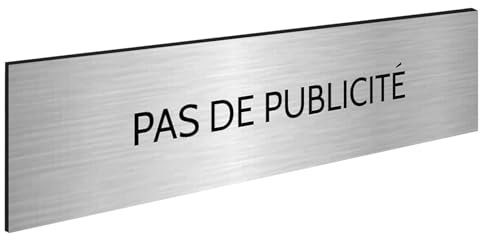 DECOHO - Plaque adhésive Pas de publicité - Signalétique Plastique - 25 Coloris vifs - 100 x 25 mm, adhésif 3M Double Face - http://www.decoho.com/img/co/1669.jpg
