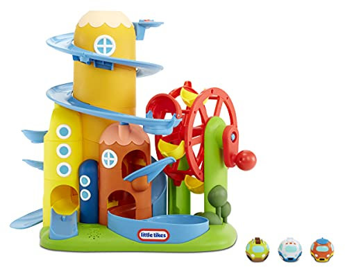 Little Tikes Learn & Play Roll Arounds Turnin' Town, Toy for Kids - Cars & Playset for Toddlers, Ages 18 Months & Up - Includes 3 Vehicles,Multicolor,Small