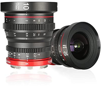 Meike Lente de cine de enfoque manual T2.2 de 10 mm Mini, Objetivo para Cámaras Canon RF-Mount APS-C