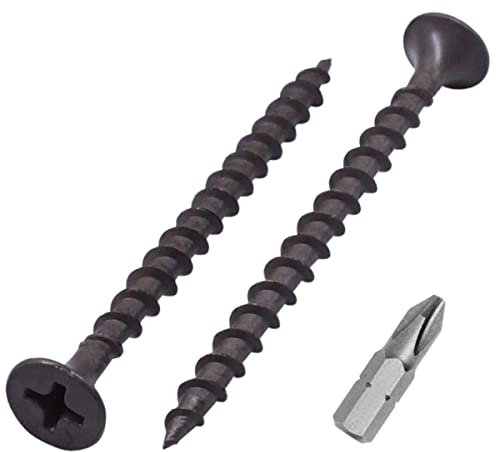 SKIR'CO Lot de 100 vis avec finition phosphatée noire 3,5 x 51 mm pour cloison sèche, vis à bois, tête cruciforme, vis pour plaque de plâtre