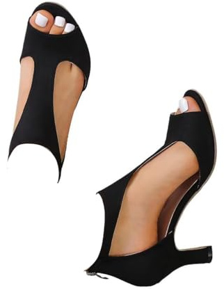 riou Sandalias Mujer Verano 2025 Rebajas Comodas Sandalias De Tacón Stilettos Damas Moda Tacón Alto Punta Abierta Zapatos Casual Cremallera Primavera Fiesta Boda Caminar Calzado Informal