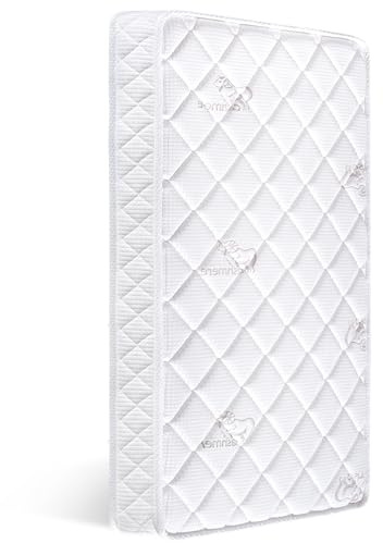 Ours à bulles Materasso per lettino e materasso per bambini per bambini, 80 x 160 x 13 cm, materasso per neonati 100% tessuto lavorato a maglia, assorbe l'umidità e permeabile all'aria