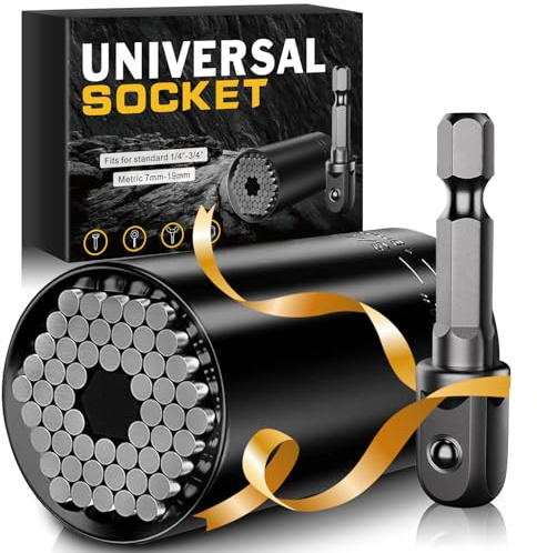 Fathers Day Dad Gifts from Daughter Son Wife Super Universal Socket Tools Gifts for Dad Father Husband Grandpa Stepdad Papa Mens Gifts for Him Men Husband Cool Stuff Gadgets Present Ideas (7-19mm)