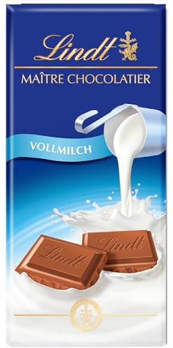 Lindt Schokolade Vollmilch | 100g Tafel | Aus zartschmelzender Vollmilch-Schokolade | Schokoladentafel | Schokoladengeschenk