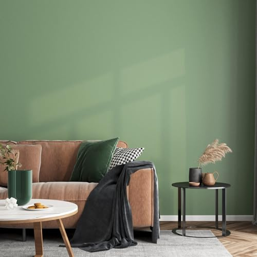 ReWallpaper 60cm×5m Carta Da Parati Adesiva Muro Camera Da Letto Verde Carta Adesiva per Armadio Cucina Lavabile Spessa Pellicola Autoadesiva Mobili Porte Interno Cassetti Opaca Parete