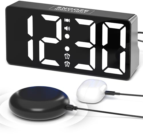 Mesqool Despertador para Sordos, Reloj Despertador con Vibración