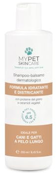 MY PET SKINCARE | Shampoo-Balsamo Dermatologico per Cani e Gatti, Formula Ultradelicata Dermoprotettiva, Flacone 100% Riciclabile, Made in Italy, 250ml