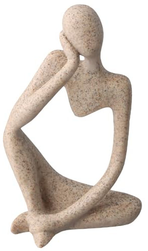 Dewocke Statue de Penseur en Résine, Statue Abstraite, Sculpture en Polyrésine, Sculpture Moderne, Personnes Ornements Figurine, Figurine Abstraite Decoratif pour Décoration de la Maison, Salon,Bureau