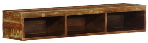 LLEZKBR Gabinetes y estantes de almacenamiento de medios de almacenamiento, armario de TV montado en la pared, 100 x 30 x 19 cm, madera maciza recuperada