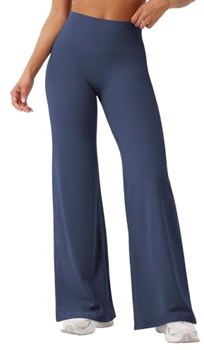 YEOREO Workout Leggings Womens No Front Seam Straight Leggings 31.5 High Waist Buttery Eddiy Gym Yoga Pants Navy Blue S
