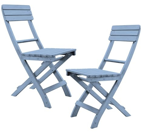 Uppsättning av 2 fällbara trästolar med hög rygg lätt och bärbar perfekt för utomhusmiddag, trädgård, camping, hållbar lamellkonstruktion