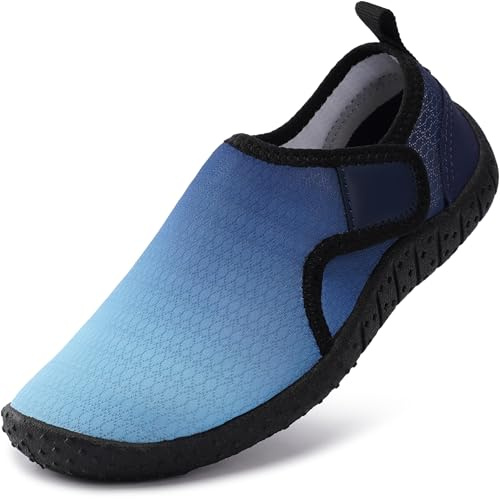 WHITIN Water Shoes for Kids/Boys/Girls Aqua Socks Quick Dry Barefoot Size 4 Big Kid Beach Minimalist Pool Swim Sand Surf Walking Fishing River Park Comfy Sneakers Sea Blue 35