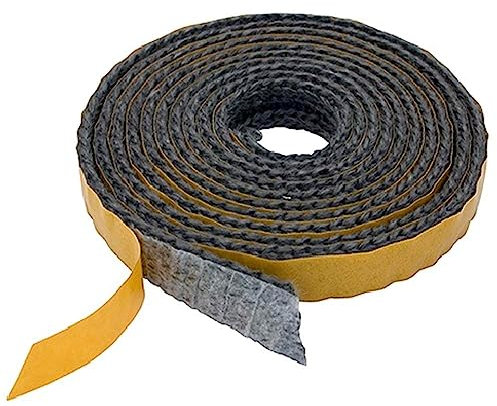 Reeds 10mm Flat Stove Rope Self Adhesive Black Glass Seal Stove Fire Rope 10mm Wide 1 Metre Length