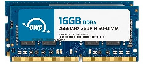 OWC 32.0GB (2 x 16 Go) 2666MHz DDR4 PC4-21300 So-DIMM 260 Broches de Mise à Niveau de mémoire, (2666DDR4S32P), pour iMac 2019-2020 (iMac19,1 iMac20,1 iMac20,2) 27 Pouces