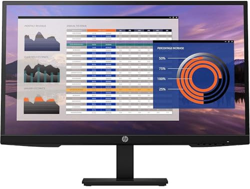 HP P27h G4 (27 Zoll / Full HD 75Hz) Business Monitor (Micro-Edge, entspiegelt, 5ms Reaktionszeit, neigbar, schwenkbar, VGA, DisplayPort, HDMI, Lautsprecher) schwarz