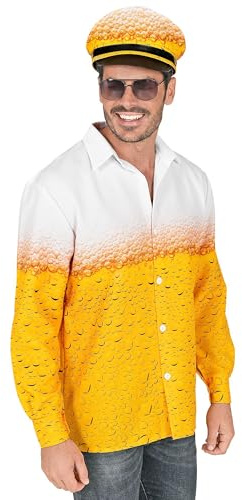 W WIDMANN MILANO Party Fashion - Costume da uomo della birra, camicia e berretto, festa popolare, festa della birra, festival, costumi di carnevale
