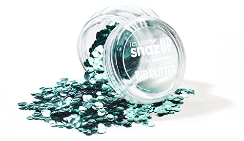 Snazaroo Bio Glitter Face and Body Paint, Biodegradable Chunky Gliter, Turquoise Colour, 3g