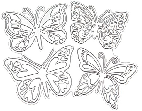 WANGCL 4 st matriser för korttillverkning, fjärilsform i metall gör-det-själv-formskärare för korttillverkning prägling schabloner för scrapbooking-album