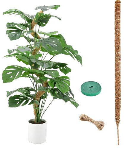 Tuteur Monstera 120CM en Coco et Mousse Sphaigne avec Serre Câbles pour Plantes Grimpantes