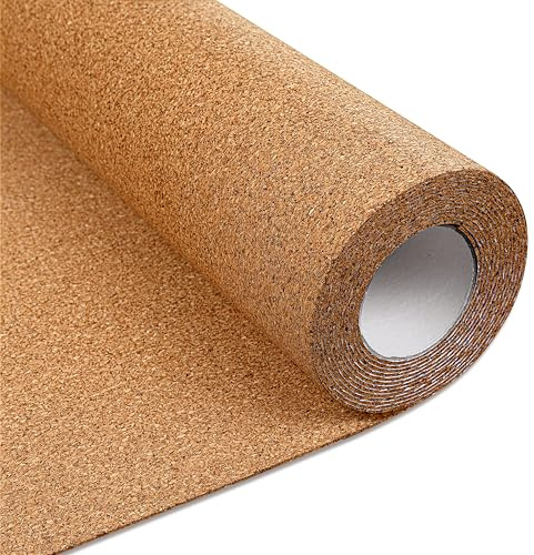 FunStick Natural Wood Cork Boards for Walls Self Adhesive Home Office Decor 30CM×1M Cork Board Roll Notice Memo Vision Poster Bulletin Boards 3mm Sticky Corkboards for Walls Living Room DIY Crafts