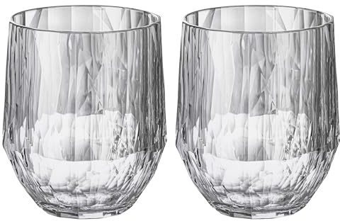 Koziol Superglas Club n. 23, 200 ml, bicchiere da vino bianco Tumbler in plastica cristallo trasparente, elegante, infrangibile, riutilizzabile, festa, campeggio, set di 2