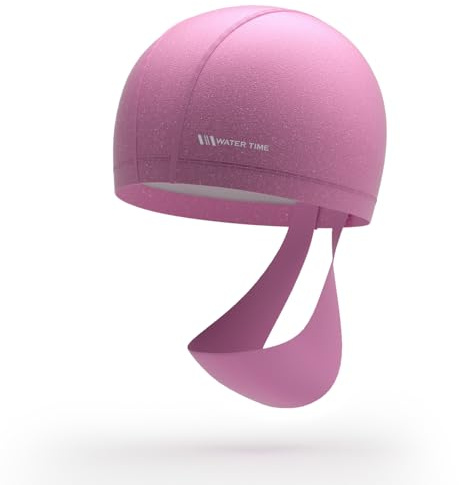 WATER TIME Cappello da Nuoto Starlight – Mantiene la Frangia in Posizione, Rivestimento in Silicone Resistente all'Acqua, Fodera Interna Traspirante, Design Elegante, Rosa
