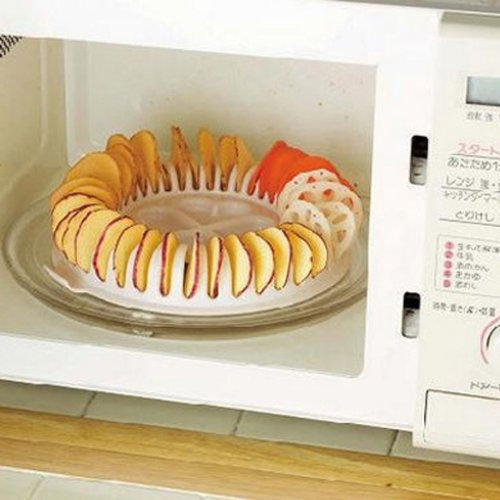 Demiawaking DIY kalorienarme Mikrowelle Fettfrei Kartoffel Chips Maker