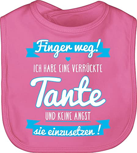 Shirtracer Baby Lätzchen - Ich habe eine verrückte Tante Blau - Unisize - Pink - babysachen mit sprüchen aunt neffe babylätzchen lustige babygeschenke tantes teyze kinderlätzchen babygeschenk auntie