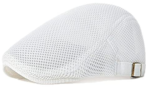 YAMEE Casquette Beret Homme été Respirant,Bérets Plate Femme Été Casquette Gavroche en Maille,Chapeau d'été en Maille Respirante pour Homme (Tour de tête 56-60cm)