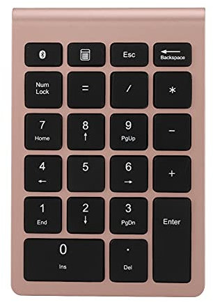 Sanpyl 22 Keys Numeric Keypad, Bluetooth Mini Keyboard, Financial Accounting Number Pad, for Laptop Desktop, PC(Rose Gold)