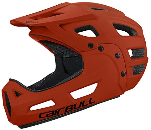 Lixada Full Face Bike Helmet,Adult Cycling Helmet with Detachable Chin Guard and Visor 54-61cm