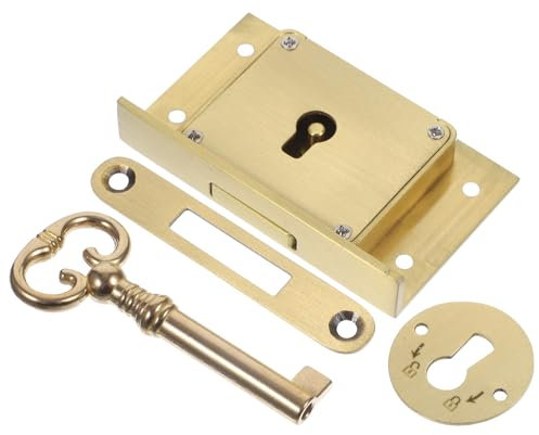 Ciieeo 1 Set Vintage Square Fastener Lock Set: Antique Style Furniture Security for Cupboards, Tables and Cabinets