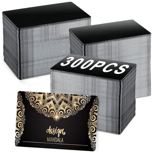 300 Pcs Metal Business Cards Black Metal Business Card Blanks for CNC Engraver Laser Engraving Reliable and Sturdy Multipurpose Aluminium Business Card Blanks Thickness 0.01 Inch
