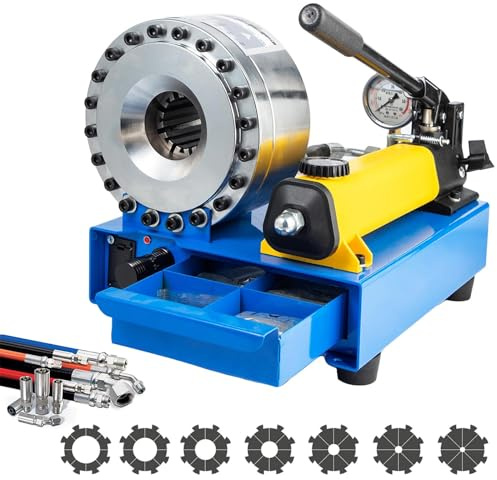 Slangkrimpare hydraulisk slangpressmaskin manuell pneumatisk krympverktyg rörpressningsverktyg manuell klämtång 6-25 mm krympintervall hydraulisk slangkrimpare med 7 set matriser