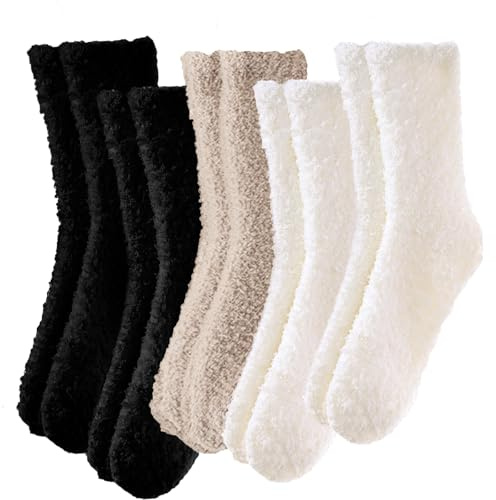 Josnown Calcetines esponjosos para mujer, calcetines suaves y mullidos para invierno, cálidos, gruesos, cómodos, regalos para mujeres, 35-41