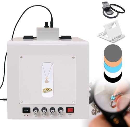 Caja luz para estudio fotográfico con plato giratorio para fotografía, velocidad ajustable, compatible con suspensión, Softbox regulable para fotografía de joyas con 4 luces de relleno,TB30