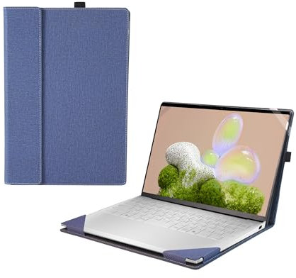 Laptop Cover for DELL XPS 13 9350 9345 9340 9315 XPS 13 Plus 9320 All-Inclusive 13.4 2-in-1 PU Leather Inner Pocket Cover (Blue)