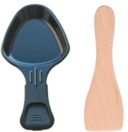 Frying Pans / Raclette Dish Non-Stick with Wooden Spatulas | Set of 1 to 12 | Mini Triangle Squeegee | Compatible with Tefal Raclette | Easy to Clean | SOS ACCESSOIRE (1)