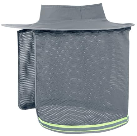 Bollisate Visera para Casco De Seguridad | Protección De ala Completa con Visera Cervical para Cascos | Accesorio De Protección para Cascos De Construcción Alta Visibilidad En Obra Jardinería