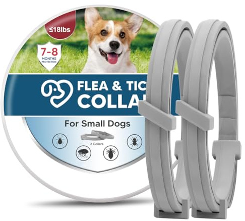 NJKPUYT Flea Collar for Dogs Small, Dog Tick Collar,Tick Collars for Dogs, Lasts As Long As 8 Months Per Collars, Easy to Apply-2P