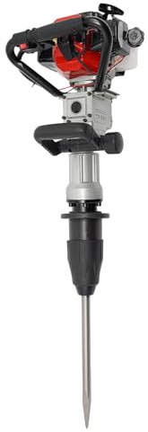 CUSANSK Râteau à essence 32,7 cc 2 temps 1000 W avec tête de conversion en marteau de démolition, énergie d'impact 25-50J monocylindre machine-outils à essence pour construction de clôtures, jardinage