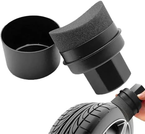 Éponge de cirage de pneu de voiture avec couvercle, éponge à main haute densité pour polissage et nettoyage des roues, noir ou rouge