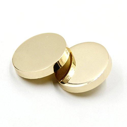 10PCS Metal Flat Button for Women Suit Woolen Coat Male Jacket Shirt Trousers Round Shaped Sewing Button (10mm Gold)