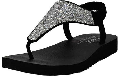 Skechers Damen Meditation-Rock Crown Knöchelriemchen Sandalen, Schwarz Black BBK, 38 EU