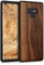 kwmobile Housse Compatible avec Samsung Galaxy Note 9coque - Étui de Protection Rigide en Bois avec Cadre en TPU - Brun foncé