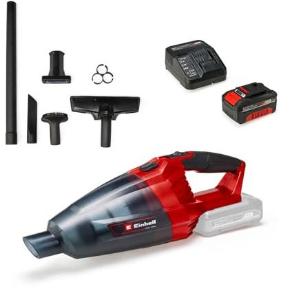 Einhell Sladdlös dammsugare TE-VC 18 Li-Solo Power X-Change (utan batteri och laddare) & Einhell PXC-startkit 18V 4,0 Ah Power X-Change (för Power X-Change-enheter, inkl. 4,0 batteri och laddare)